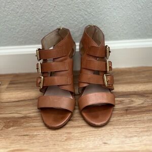 Michael Kors Viola Leather Buckle Heels